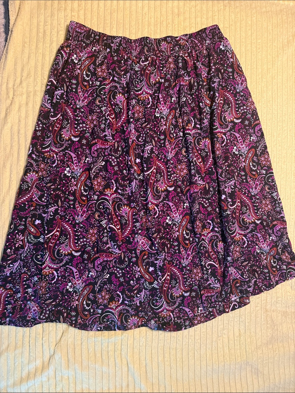 croft & barrow Purple Paisley Print A-Line Skirt